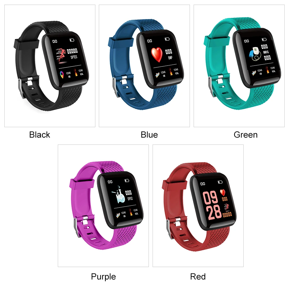 ID116plus Intelligent Wristband Fitness Bracelet Tracker Bluetooth 4.0 Step Counter Heart Rate Monitor Band Sports Wristwatches