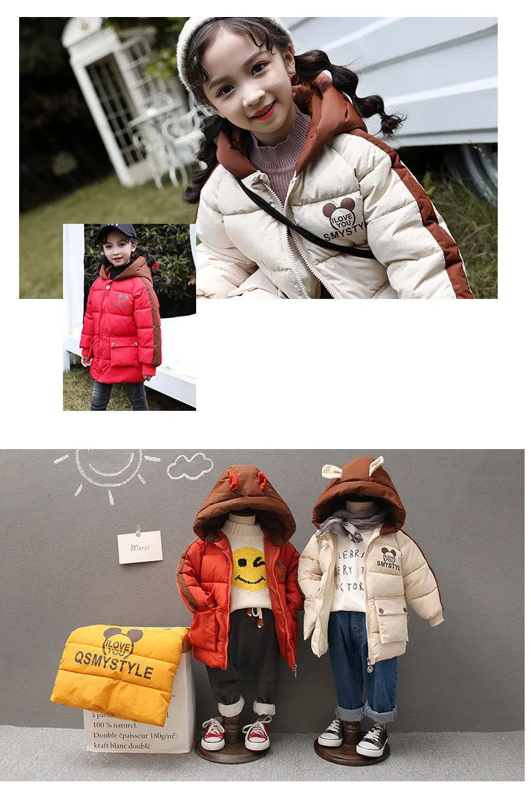 Children Clothing autumn Winter Down cotton Jackets For Girl Boy Coats Warm Snowsuit Overalls Baby Clothes Kids Outerwear
