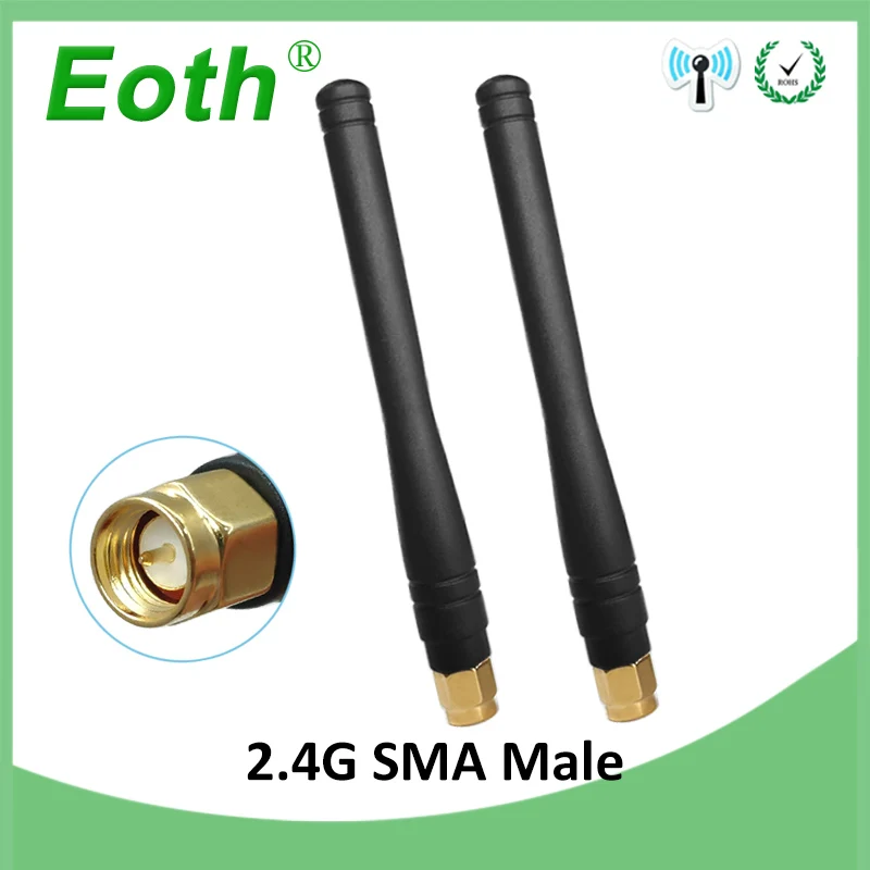 

10pcs wholesale wifi 2.4GHz Antenna 3dbi SMA Male connector 2.4 ghz antena wi fi antenne Aerial Omni antennas for Router