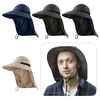 

Sun Protection Hat Unisex Casual Windbreak Hat UV Protection Face Neck Full Cover Sunscreen Cap Sunhat For Outdoor Garden Travel