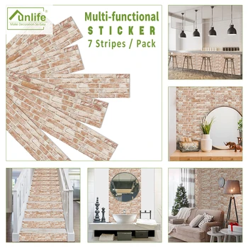 

Funlife® 21x100cmx7pcsDull Red Brick Pattern Self adhesive Home Kitchen Bathroom Tile Sticker Functional Waterproof Wall Sticker