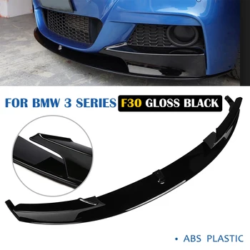 

For BMW 3 Series F30 M-Sport Front Bumper Lip Spoiler Diffuser Fins Body Kit Car Front Bumper Lip Spoiler Splitters Black