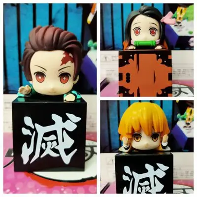 Аниме 10 см Demon Slayer: Kimetsu no Yaiba Kamado Lie Agatsuma Zenitsu Tanjirou Nezuko ПВХ фигурка модель игрушки |