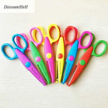 

1 Pcs Lace Scissors Metal Plastic DIY Scrapbooking Photo Scissors for Kids Scrapbook Handmade School Color Random