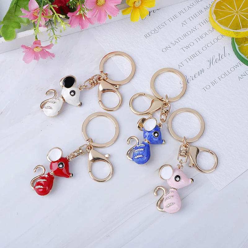 Модный счастливый крыс брелок для ключей с мышью Год Брелок-талисман для автомобиля подвеска сумка талисманы брелок для ключей женский подарок