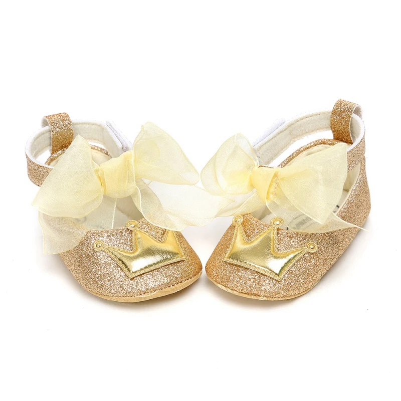 Милые шляпки короны для детей; Sapatos; обувь для девочек из искусственной кожи обувь детские мокасины; первые шаги с сеткой, с аппликацией в виде короны и бантом мягкая подошва, не скользящая обувь для колыбельки - Цвет: J
