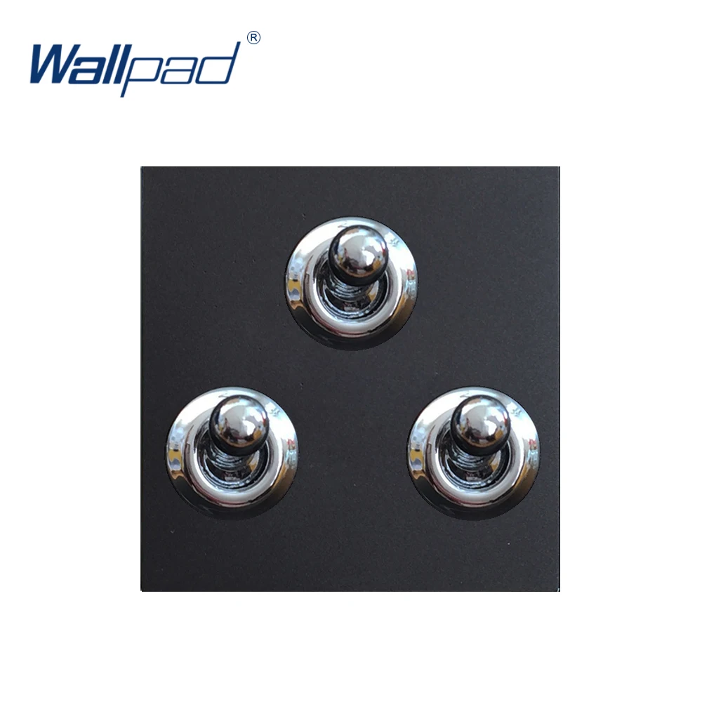 3 gang 1 way Black Wallpad 3 банда 1 способ 2 способ переключатель функциональная клавиша для стены тумблер белый и черный пластиковый модуль только - Цвет: 3 gang 1 way Black