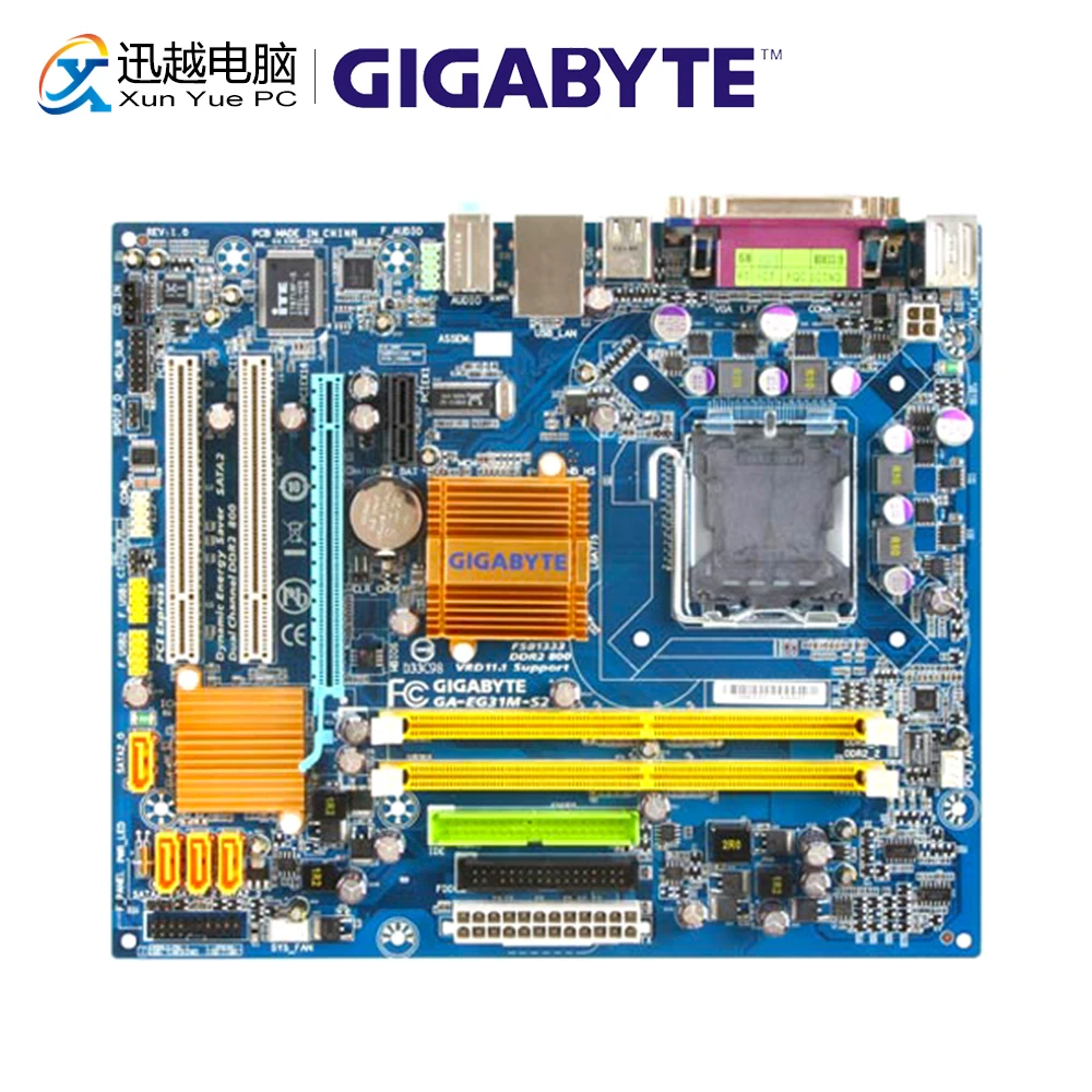 

Gigabyte GA-EG31M-S2 Desktop Motherboard EG31M-S2 G31 LGA 775 Core 2 DDR2 8GB SATA2 USB2.0 VGA Micro ATX