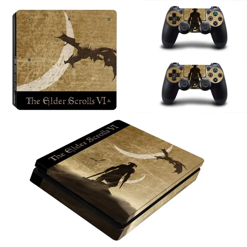 PS4 тонкие наклейки The Elder Scrolls Play station 4 тонкие кожаные Стикеры для playstation 4 Slim консоль и контроллер