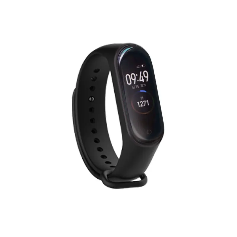 Black Ремешок для Xiaomi mi, 4 ремешка, Модный Цветной ремешок для mi Band 4, сменный силиконовый ремень для Xiaomi mi, 4 ремешка - Цвет: Black