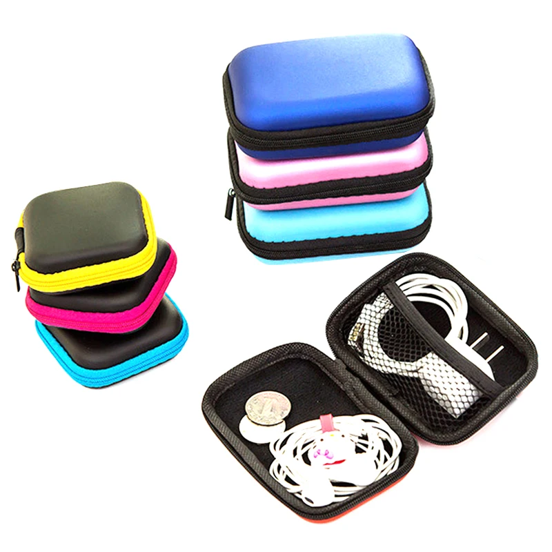 Data Line Cables Storage Box Earphone Wire Organizer Case Container Coin Headphone Protective Bags | Дом и сад