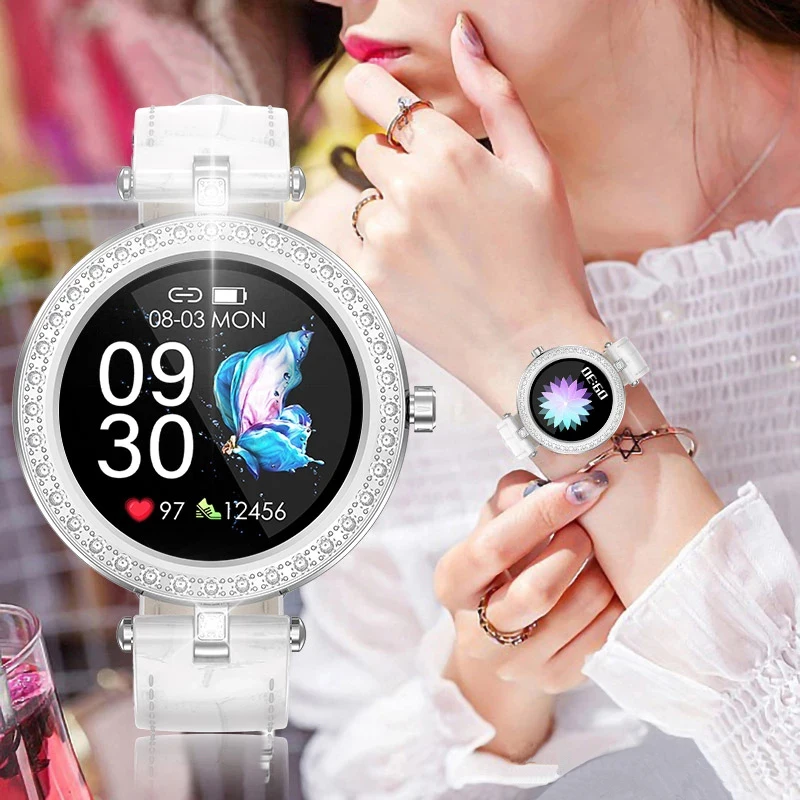 LIGE Smart Watch Women luxury Fashion Casual Waterproof Smart Watch Genuine Leather Strap Sport Ladies Elegant Wrist Watch Girl