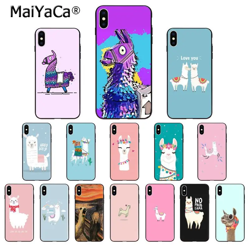 Мягкий чехол из ТПУ MaiYaCa Lama Llama Alpacas для iPhone 8 7 6 6S Plus 5 5S SE XR X XS MAX | Мобильные телефоны