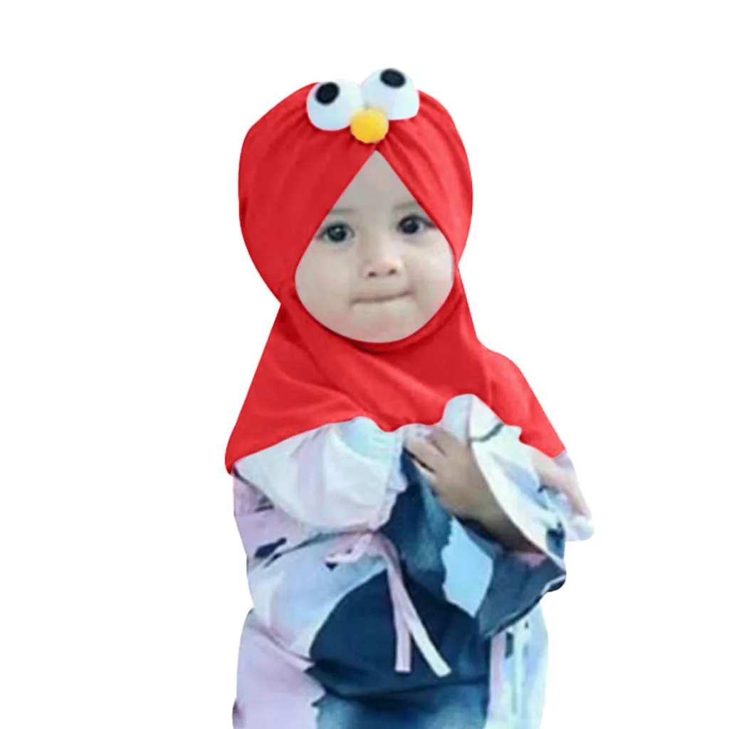 Дети девочки младенческой ребенок мультфильм мусульманская голова обертывание скромность тюрбан шапка Капот Шляпа czapka шапочка для новорожденного, для малыша фотографии реквизит HOOLER - Цвет: Red