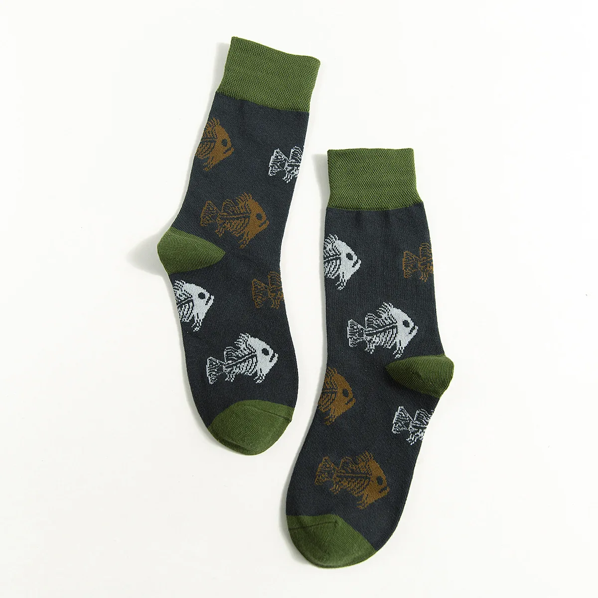 Мужские носки унисекс из чесаного хлопка с рисунком животных; повседневные впитывающие пот носки; персональные хип-хоп носки; оригинальные трендовые носки - Цвет: fingerling