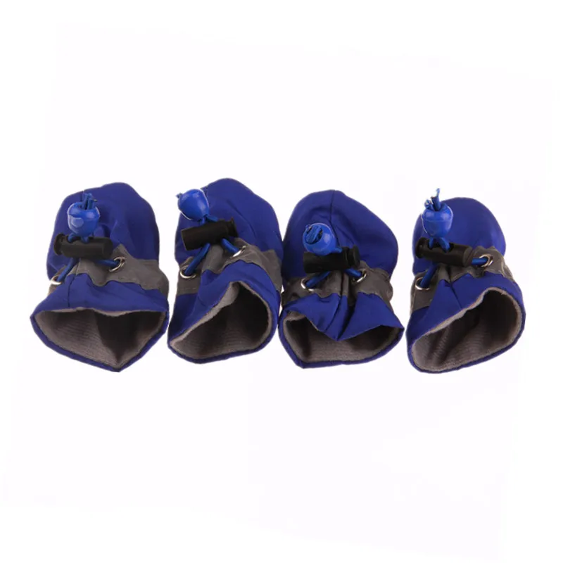 4Pcs Pet Dog Winter Shoes Rain Snow Waterproof Booties Socks Rubber Anti-slip Shoes For Small Dog Puppy Footwear Pet Paw Care