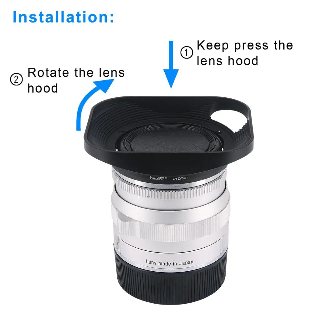 Carl Zeiss 43mm Square Metal Lens Hood for Carl Zeiss Planar T* 50mm f/2 ZM Manual Silver 6933996105135 