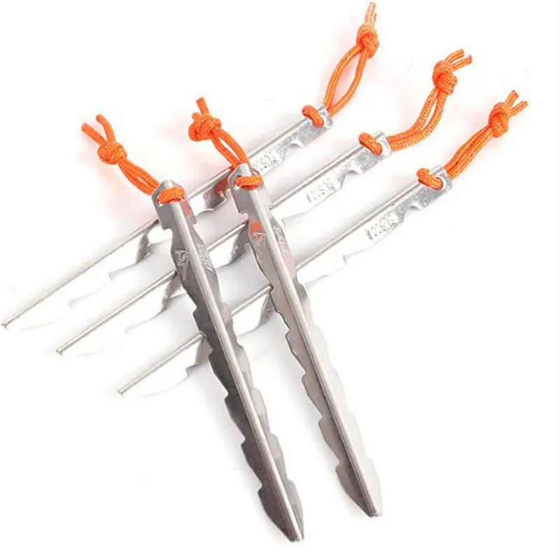 

Tent Nail (10 pcs) 16.5cm "V" Style Stainless Steel Stake Camping Equipment Outdoor Tool Tent Peg