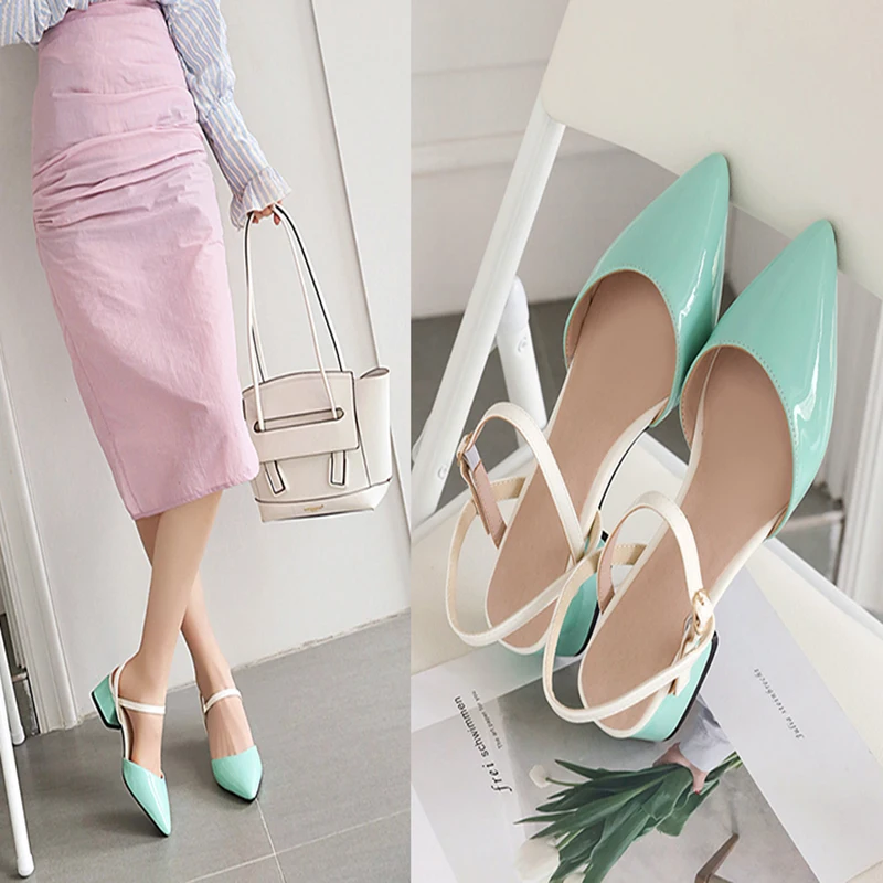

Summer high-heeled sandals new ladies comfortable hollow ankle pointed tip fashion wild ladies simple shoes soft bottom sandals