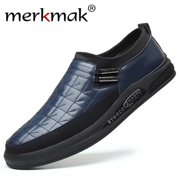 

Merkmak Men Shoes Men Sneakers Leather Mens Casual Shoes Man Black Business Formal Shoes Big Size 48 Male Footwear Party Wedding