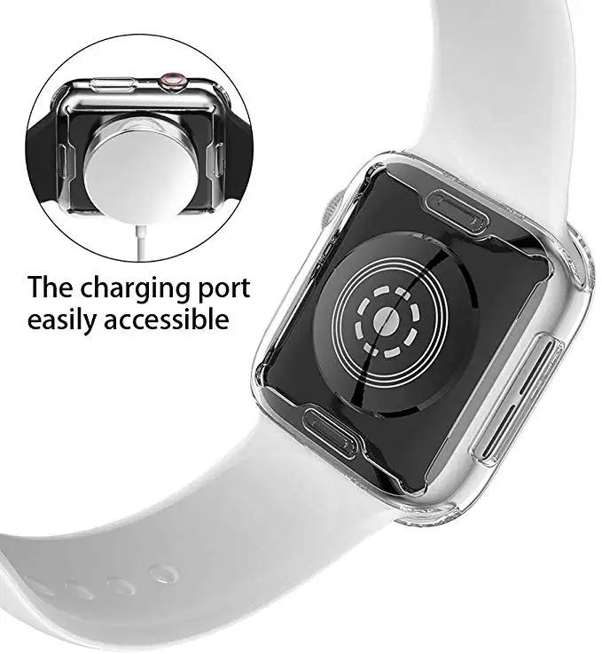 Силиконовый мягкий чехол для Apple Watch series 4/5 44 мм 40 мм защитные чехлы из ТПУ для iWatch 3 Универсальная крышка ультратонкая прозрачная рамка