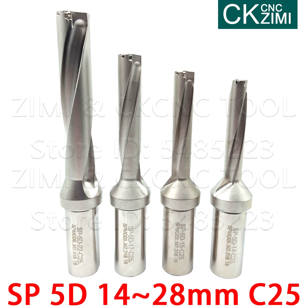 

1PC 14-28mm 5D depth C25 C32 SP serie U drill fast drill Indexable bit drilling Shallow Hole CNC Machinery Lathes for SPMG blade