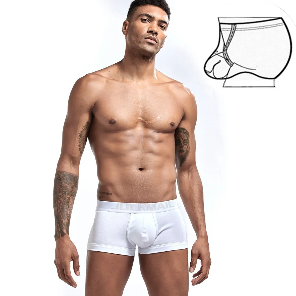 JOCKMAIL сексуальные боксеры для мужчин нижнее белье пенис чехол для колец U выпуклые боксерские шорты Слип hombre гей мужские боксеры homme Coton боксеры Длинные