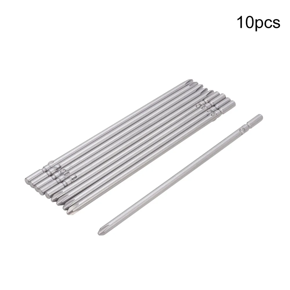 10 шт. 120/150 мм Длина Круглый хвостовик отвертка Philips Bits 4PH2 4.5PH1 5PH1 5PH2 6PH1 6PH2 S2 5/6 мм диаметр стержня магнитные Биты