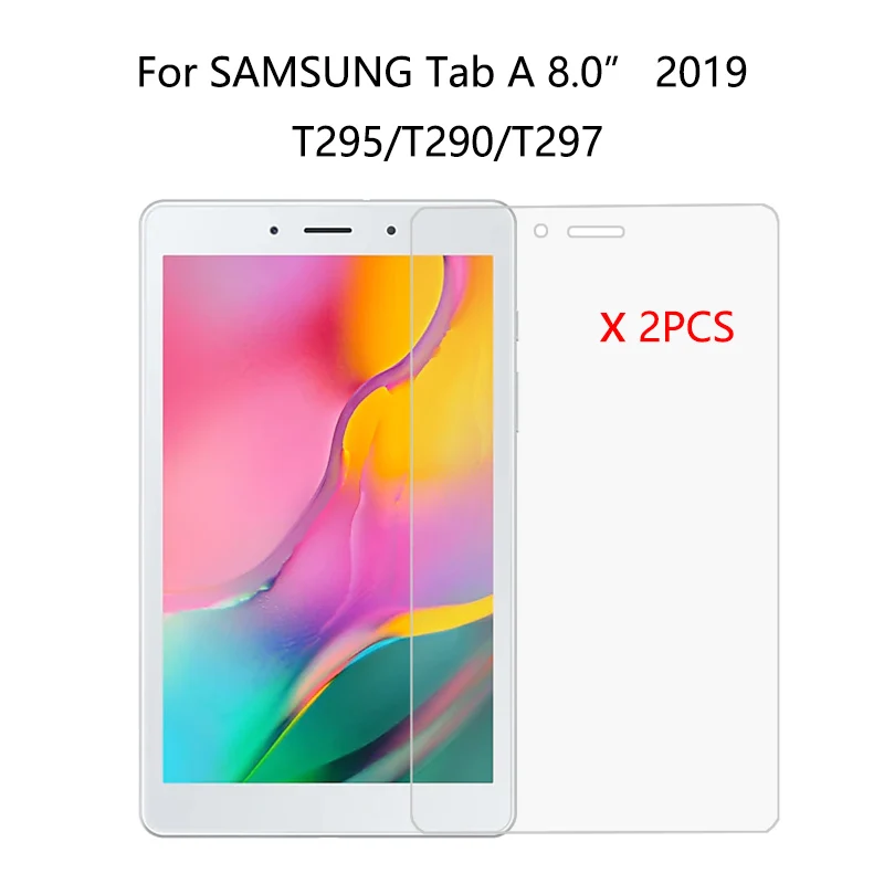 Прозрачный 2x9 H HD протектор экрана из закаленного стекла для " SAMSUNG GALAXY Tab A SM-T290N T295 T297 планшетный ПК - Цвет: Прозрачный