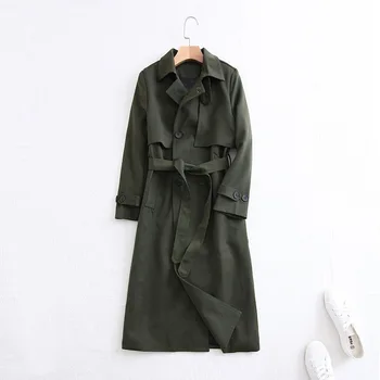 

2020 New Autumn Clothes Women Double Breasted Turn-down Collar Solid Ladies Trench Street Fashion Temperament Women Trench L373