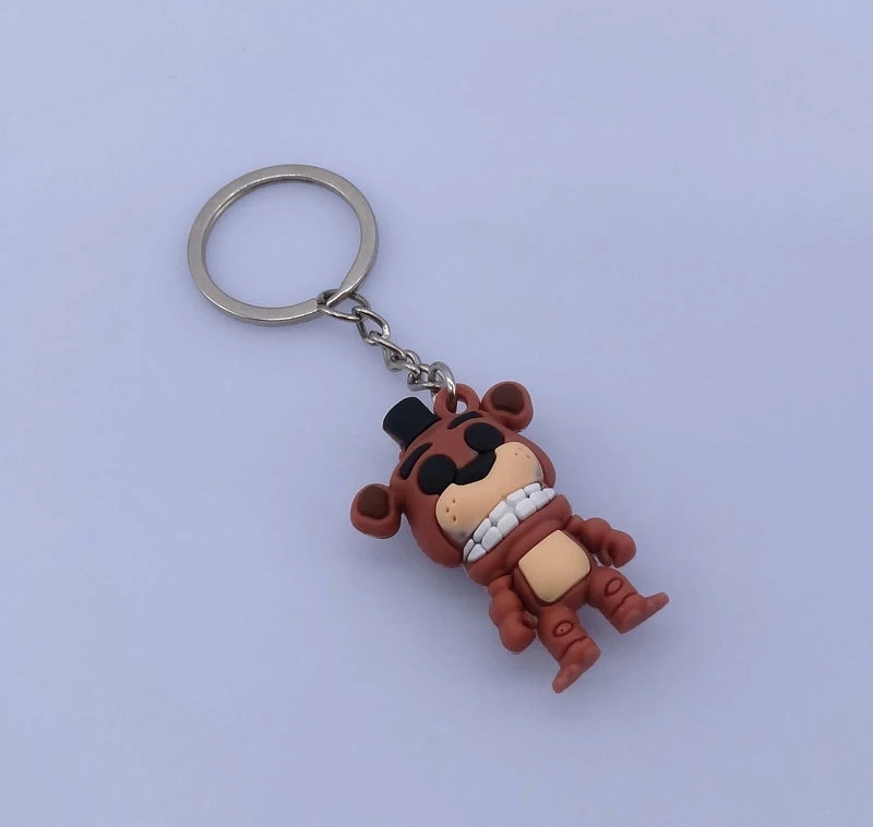 Five Nights at Freddys брелок фигурки игрушки Аниме ПВХ 5 см FNAF Фредди Бонни брелок кольцо Хэллоуин игрушки для детей - Цвет: Фиолетовый