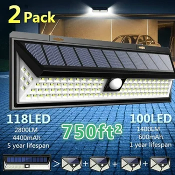 

Solar Lights118LED Wall Solar Light Outdoor Security Lighting Nightlight Waterproof IP65 Motion Sensor Detector 1/2PCS