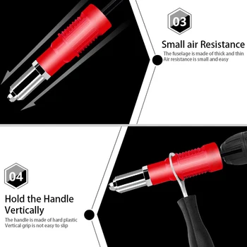 

Electric Rivet Gun Riveting Adapter insert Replacement Bit for aluminum rivet Drill Riveter Gun Power Tool for Hole Punching Use