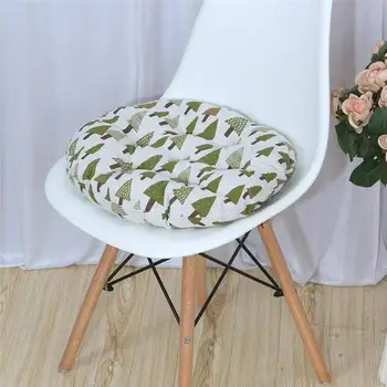 

40cm Decorative Throw Chair Cushion Round Diameter Flower Leaf Cotton Linen Seat Cushion Home Sofa Pillow pad Capa De Almofada