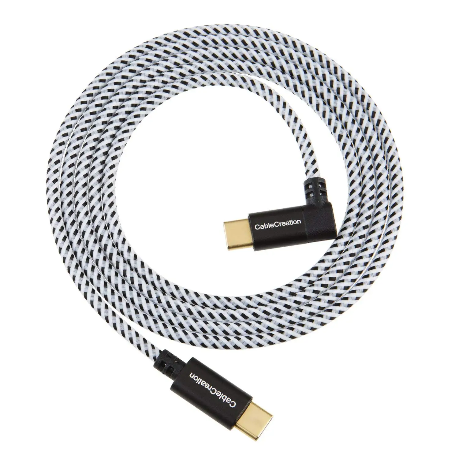 

USB-C to USB-C Cable Right Angle, 90 Degree USB Type C Braided Cable, Compatible MacBook(Pro), Pixel C,Aluminum Case