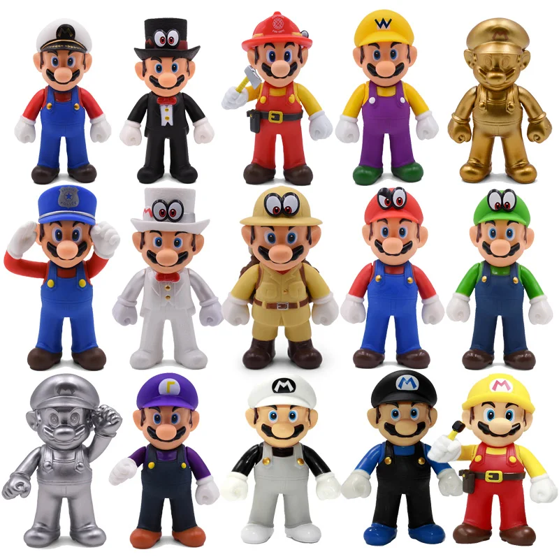 13cm Mario Bros Luigi Yoshi Koopa Yoshi Mario fabricant odyssée champignon Toadette âne KONG PVC figurines jouets modèle poupées