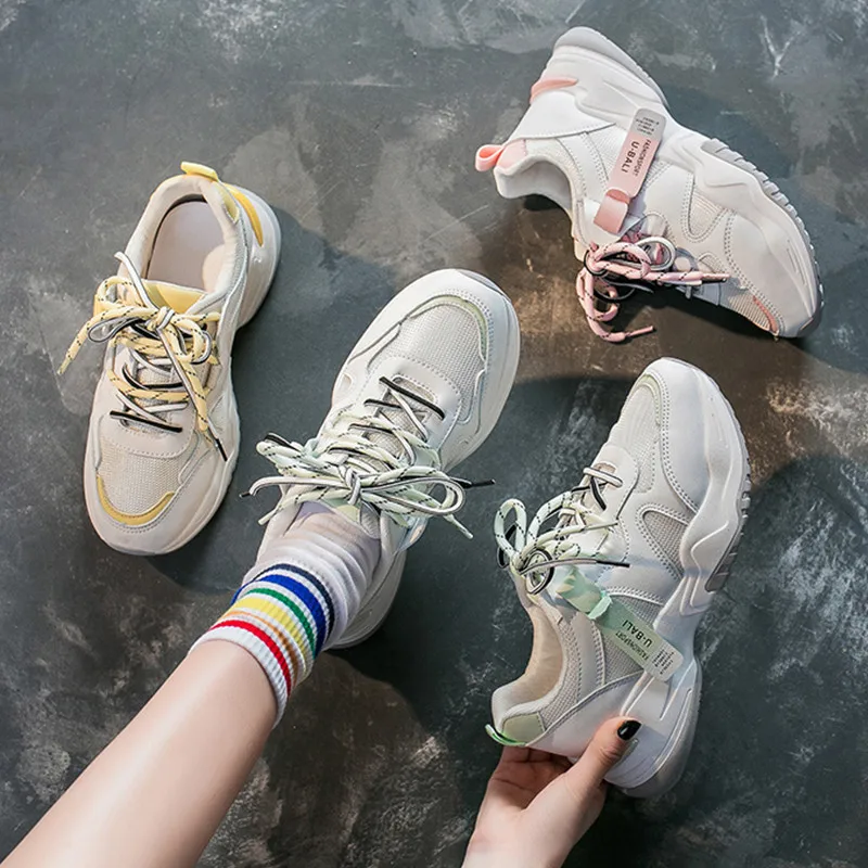 

Womens Trainers shoes Women's Sneakers Woman Shoes Luxury Running Woman's Heels Fashion Summer Casual Riband Fabric PU Spring