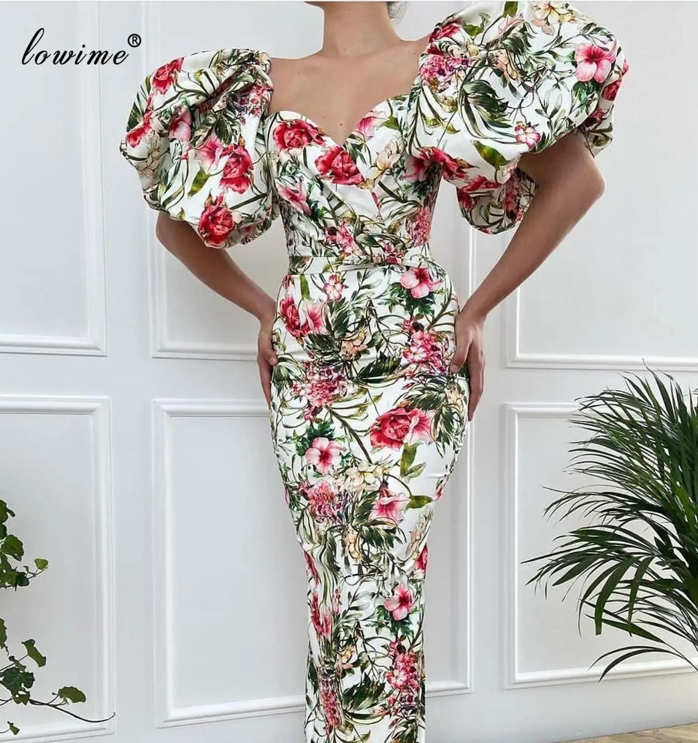 Женское вечернее платье русалка Элегантное Длинное с цветочным принтом и
