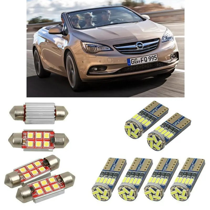 Интерьерный светодиодный автомобильный светильник s для Opel cascada w13 cabrio, лампы для автомобилей, светильник номерного знака 8 шт