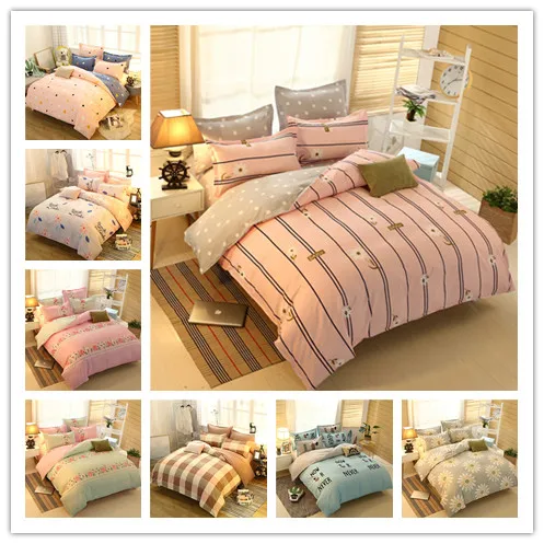 

3D Soild Brief Printed Bedding Set Holiday Gifts Soft Duvet Cover For Home Single Double King Size