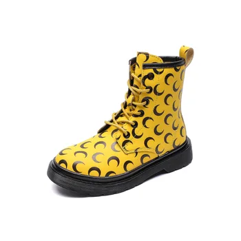 

Children's Leather boots Martin boots big kids side zipper boys and girls Martin boots 2020 autumn and winter shoes Size 26-36