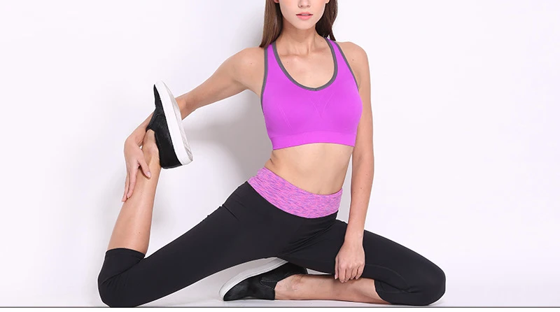 Racerback Sports Bras- Padded Seamless High Impact Support for Yoga Gym Workout Fitness