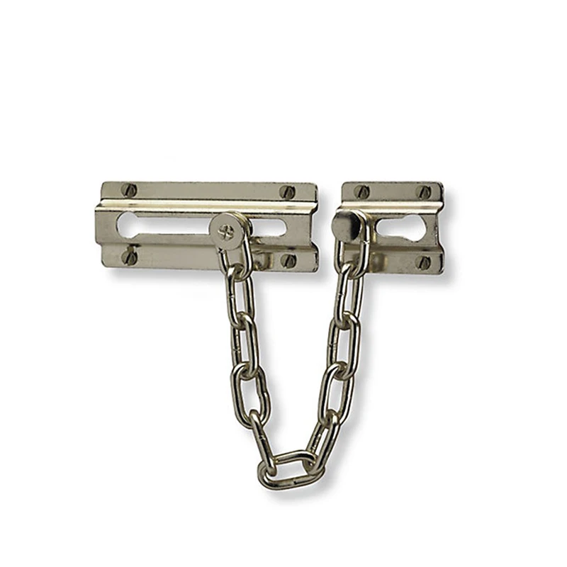 High Quality Chain Sturdy Steel Home Safety Nickel Finish With Screw Safety Hotel Door Security Door Anti-theft Chain