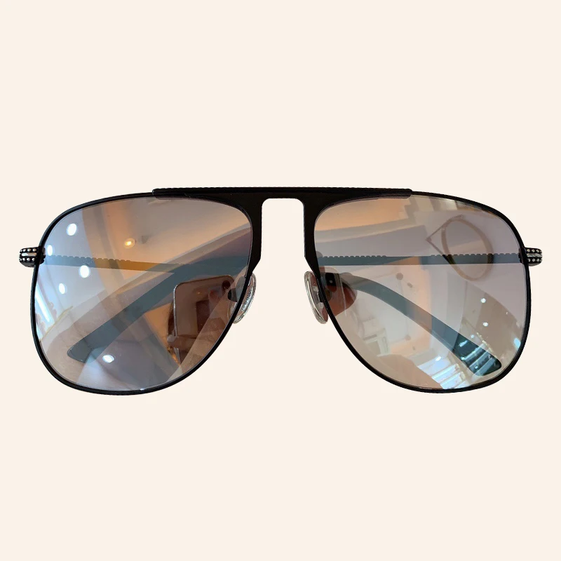 No.6 Sunglasses Большие пилотные солнцезащитные очки для женщин и мужчин с зеркальными очками солнцезащитные очки UV400 - Цвет линз: No.6 Sunglasses