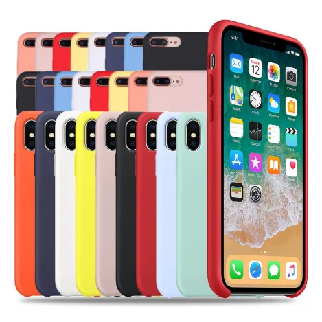 Роскошный официальный силиконовый чехол с логотипом для iPhone 11 pro 6s 7 8Plus 5SE X, Жидкий чехол для Apple iPhone X XS, чехлы для MAX XR