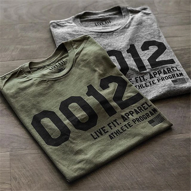 2020 летняя хлопковая футболка для тренажерного зала Спортивная Мужская с