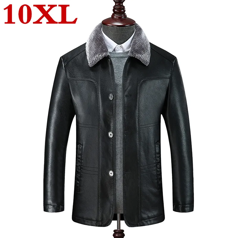 

new plus size 10XL 9XL 8XL genuine leather coat for men sheepskin leather hooded jacket winter jackets for men free shipping