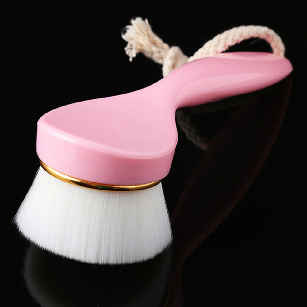 Manual Practical Deep Cleaning Facial Brush Hanging Portable Handheld Long Handle Anti Bacteria Woven Rope Exfoliating Skin Care