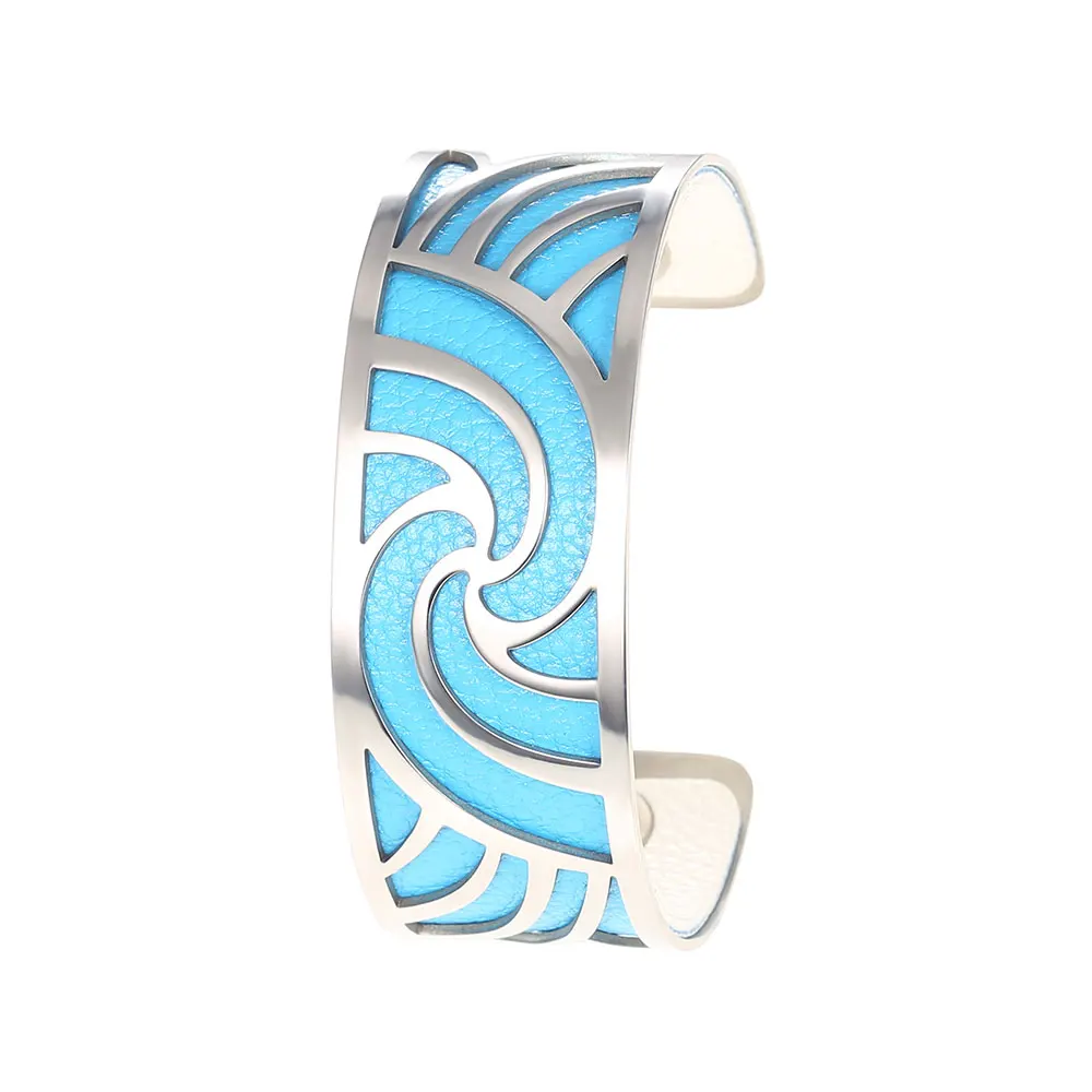 georgette Bangle Кремо крученый браслет браслеты Femme Manchette Bijoux нержавеющая сталь Argent высокое качество элегантный браслет Pulseiras - Окраска металла: georgette Bangle