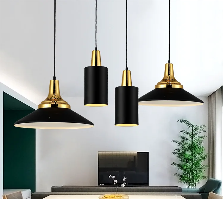 Современный подвесной светильник в скандинавском стиле, ретро, лофт, Подвесная лампа, налобный фонарь, светодиодная лампа, арт-деко, светильник, алюминиевый прикроватный абажур, лампа для кухни